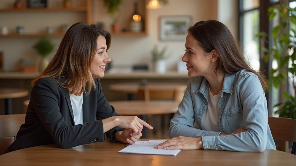 Dois falantes praticando conversação em português durante sessão de aprendizagem interativa em ambiente profissional