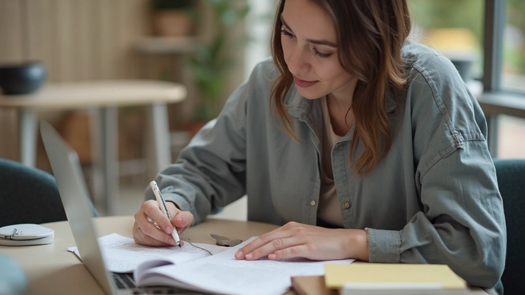 Pessoa em sessão de aprendizado de idioma com método de estudo estruturado